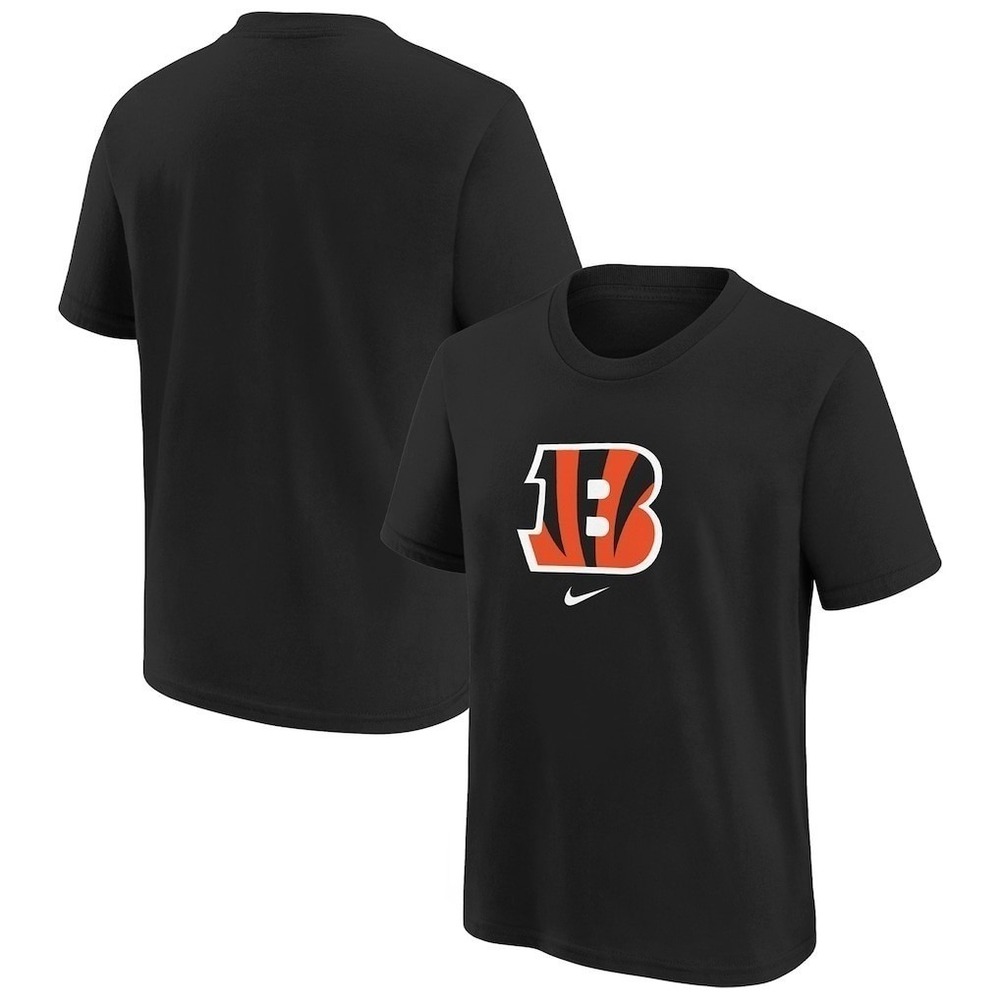 Nike Cincinnati Bengals Football Youth Shirt Black Orange Logo Tee Size M NWT‎